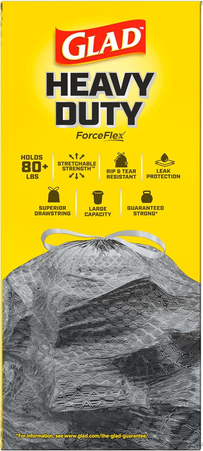 Glad ForceFlex Heavy Duty Large Trash Bags, Hold 80+ lb, 30 Gal, 25 Ct (Package May Vary) (Pack of 2)