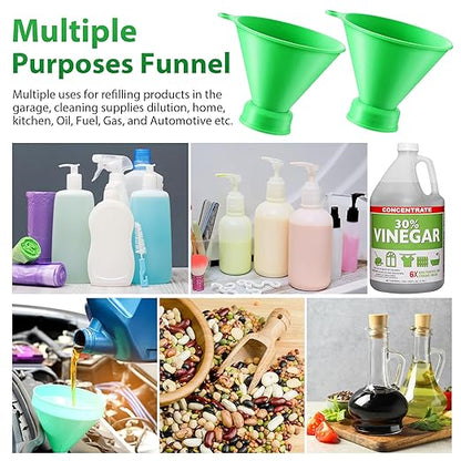 Threaded Funnel Easy Fill Funnel, Twist On Empty Spray Bottle Refill Adapter Fit for Various Size Bottles Home, Car Detailing Cleaning Supply, 30% Vinegar, Kitchen, Bath, Essential Oils(28mm)
