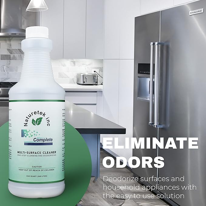 Pack Of 12| Naturetek Complete Multi-Surface Cleaner, Degreaser, and Deodorizer, All-Purpose Cleaning for Toilets, Bathtubs, Floors, and Walls, Fast Acting, No Scrubbing.