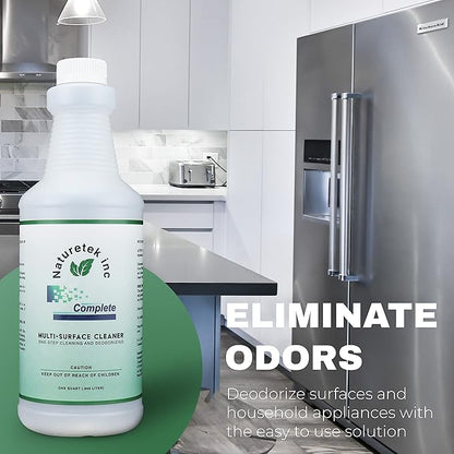 Naturetek Multi-Surface Cleaner, Complete Degreaser, and Deodorizer, All-Purpose Cleaning for Toilets, Bathtubs, Floors, and Walls, Fast Acting, No Scrubbing