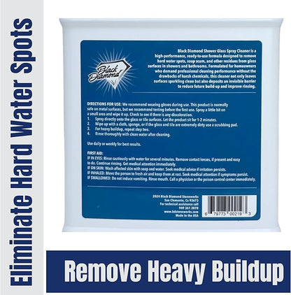 Shower Glass Cleaner – Professional Strength Shower Door & Tile Spray - Removes Hard Water Stains, Soap Scum & Water Spots, Non-Abrasive, Prevents Resoiling (160 Fl Oz (Pack of 1))