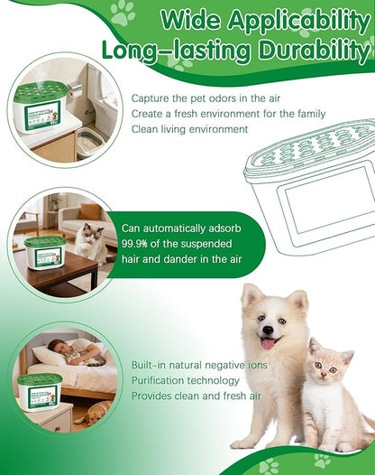 Home Pet Fur & Odor Removal Magic Box, 360° All-Round Airborne Hair Collector, Full-Angle Floating Fur & Dander Trap, Powerful All-Direction Pet Hair Removal and Deodorization (2 PCS)