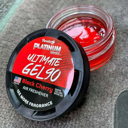 Paradise Air Platinum Series Ultimate Gel 90 Air Freshener for use in Auto, Home, Office, Bathroom, 30g, Black Cherry (2 Pack)