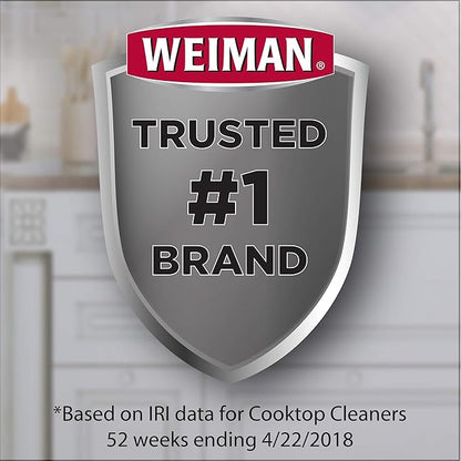 Weiman Glass & Ceramic Cooktop, Stove Top & Oven Cleaner Kit – Kitchen Cleaner Cream, 3 Scrubbing Pads & Scraper for Burnt-On Food & Grease, Clean Shine - Safe for Induction, Electric & Gas Cooktops