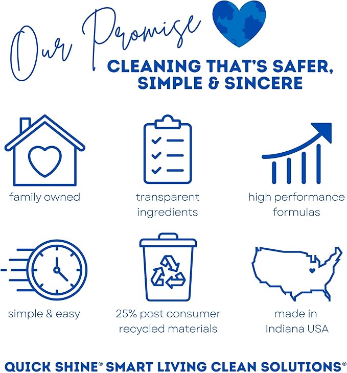 Quick Shine Multi Surface Floor Cleaner Daily Care 24oz | Plant-Based, Ready to Use, Dirt Dissolving, Streak Free, No Rinse | Use on Hardwood, Laminate, Luxury Vinyl Plank, Tile & Stone | Safer Choice