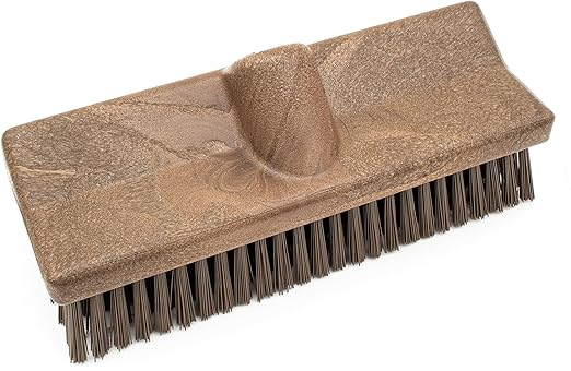 SPARTA 40423EC01 Plastic Floor Scrub Brush, Wall Brush, Equipment Brush With Nonabsorbent Bristles For Industrial Kitchens, Hospitals, Commercial Cleaning, 10 Inches, Brown