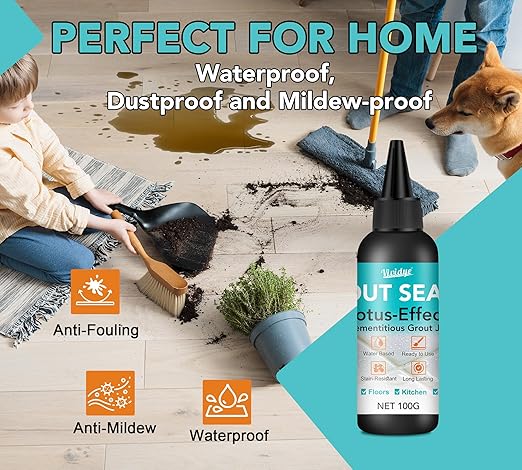 Grout Sealer, 7oz/200g Waterproof Grout Sealant Spray with Squeeze Tip, 100% Safe Grouts Repair Kit for Shower, Bathroom, Floors, Clear Tile Sealer Protector for Ceramic, Marble, Granite & Stone﻿