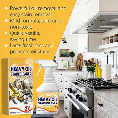 Kitchen Heavy Oil Cleaner Spray, 100ML All Purpose Kitchens Heavy Oil Cleaning Agent, Grease Remover, Heavy Duty Degreaser Clean Spray for Stove,Oven,Ovens and Appliances (1pcs)