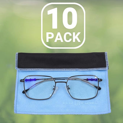 Microfiber Cleaning Cloths - 10 Pack - 6.6 x 6.2" - Double-sided Cleaning Cloths - Microfiber and Suede Cloth for Smartphones, LCD TV, Tablets, Laptop Screens, Camera Lenses and Other Surfaces