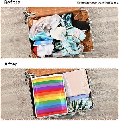 Mesh Laundry Bags Lingerie Bags for Washing Delicates 2 PCS Durable Wash Bag with Zipper Small and Medium Washable Vibrant Colorful Stripes