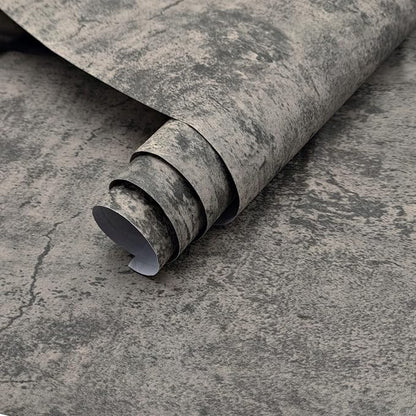 3yecao 16"×118" Thick Light Brown Grey Concrete Contact Paper Waterproof Gray Concrete Wallpaper Peel and Stick Vinyl Wrap Industrial Matte Textured Adhesive Cement Wall Tile Sticker for Bedroom Walls