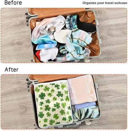 Mesh Laundry Bags Lingerie Bags for Washing Delicates 2 PCS Durable Wash Bag with Zipper Small and Medium Washable Beige Checkered Clovers