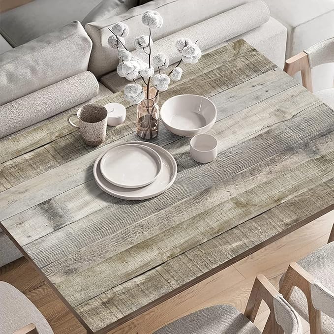 Livebor Light Gray Wood Contact Paper Peel and Stick Wallpaper 17.7”x 393.7” Wood Wallpaper Peel and Stick Shiplap Contact Paper Wood Plank Self Adhesive Wallpaper Distressed Wood Wall Paper