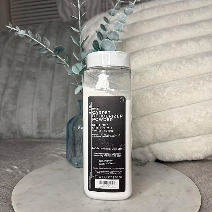 Carpet Deodorizer 35 Oz Carpet Freshner Powder, Hotel Scent Upholstery Deodorizer Vaccuum Safe Pet Odor Eliminator for Home - Luxury Room Deoderizer Timeless Homme