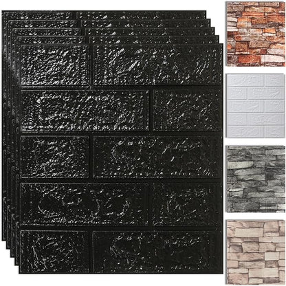 10PCS 3D Wall Panels Peel and Stick Foam, Self-Adhesive Decorative 3D Brick Wallpaper Wall Covering, Faux Stone Wall Panel Foam Brick for Living Room, Kitchen, Bathroom