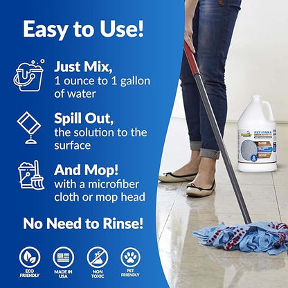 Sheiner's Pet Urine Enzyme Cleaner & Pet Stain & Odor Remover, Advanced Enzymatic Cleaner Solution for Carpets, Rugs, Upholstery & Multi-Surfaces, Safe for Pets & Kids. (128 oz)