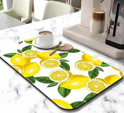 Dish Drying Mat for Kitchen Counter 20x12in Washable Quick Dish Drying Pad Rubber Backed Absorbent Draining Mat Fit Kitchen Counter,Bar,Under Sink,Dishes,Utensils,Dish Rack