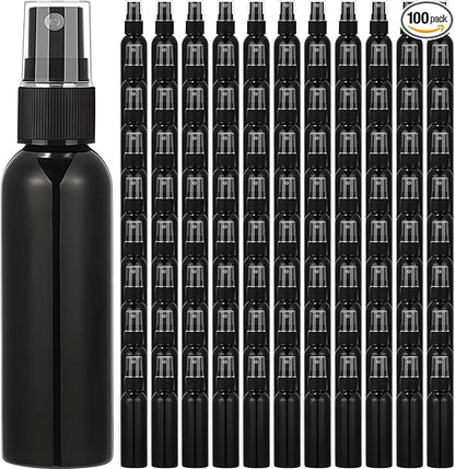 Tanlade 100 Pcs 2oz Small Spray Bottles Refillable Mini Spritzer Clear Empty Plastic Spritz Bottle Refillable Reusable Travel Size Mist Sprayer for Travel Cleaning Perfume Liquid(Black)