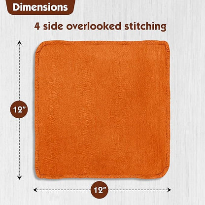 Nabob Wipers Auto Mechanic Shop Towels 100 Pack Bulk Rags 100% Cotton Commercial Grade Shop Rags Size 14"x14" (100 Pack, Orange)