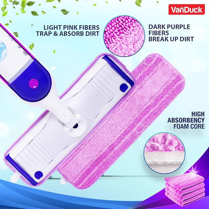 VanDuck Reusable Mop Pads for Swiffer PowerMop (6 Pack) - Microfiber Mop Refill for Wet Mopping Cloths - Washable Pads Compatible with Multi-Surface Floor Cleaning