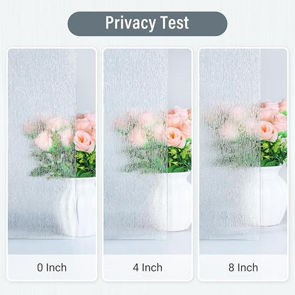 LUTE Rain Glass Window Film, Privacy Frosted Film Decorative Cling, UV Blocking Static Cling Removable Glass Sticker, Stained Frosting Cling Door Window Vinyl for Home Office, 23.6" x 78.7"
