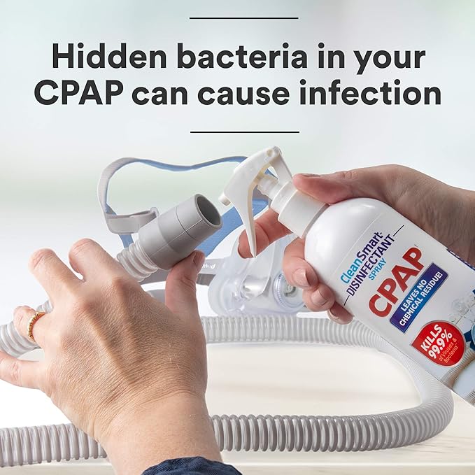 CleanSmart CPAP Disinfectant Spray To Go, Kills 99.9% of Bacteria and Viruses on CPAP Equipment, No Residue, 2 oz (Pack of 3)