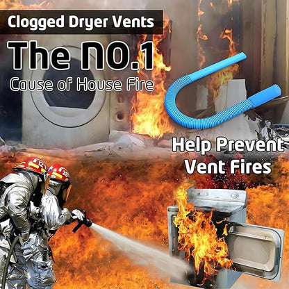 Dryer Vent Cleaner Kit: Vacuum Hose With Brush & Gloves Fits for Vacuums Cleaner, Refrigerator Condenser Coils, and Tight Spaces Behind Appliances, Deep Cleaning Tools for Clogged Ducts