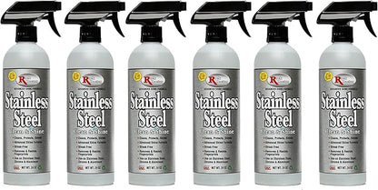 Rock Doctor Stainless Steel Cleaner and Protectant, Streak-Free Cleaning Solution for Chrome and Aluminum Appliances or Surfaces, Smudge Resistant Shine, 24 oz. Spray Bottle (6)