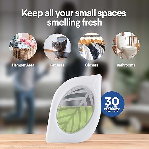 Clorox Fraganzia Small Rooms Air Freshener, White Lily Bloom Scent - Peel & Place Air Freshener, No-Plug, Battery-Free for Closets, Laundry Room, Entry Way, Bathroom, Locker, 0.25 Fl Oz Each, 2 Count