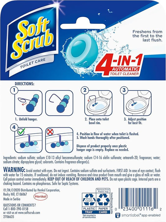 Soft Scrub 4-in-1 Toilet Care, Sapphire Waters, 50 Gram