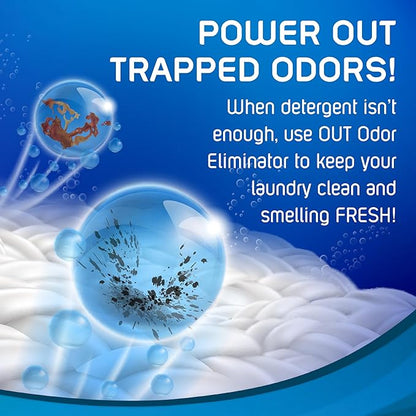 OUT ProWash Workwear Stain Remover Laundry Detergent and Odor Eliminator, Great for Work Clothes, Uniforms, Active Wear, and More, Made in the USA, 22 Ounce Bottle, 2-Pack