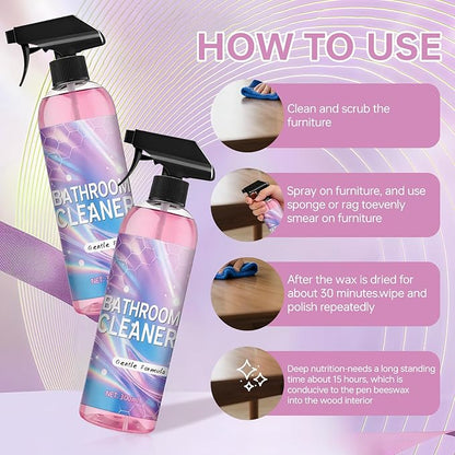 Bathroom Cleaner, Powerful Pink Bathroom Cleaner Spray, Bathrooms Descaler Foam Cleaners for Sink Tub Floor Tile (10 Fl Oz)