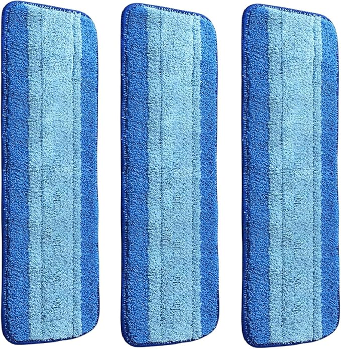 3 Pack Microfiber Cleaning Pads Compatible with Bona Mops, Safe for Hardwood and Hard-Surface Floors, Washable, Reusable