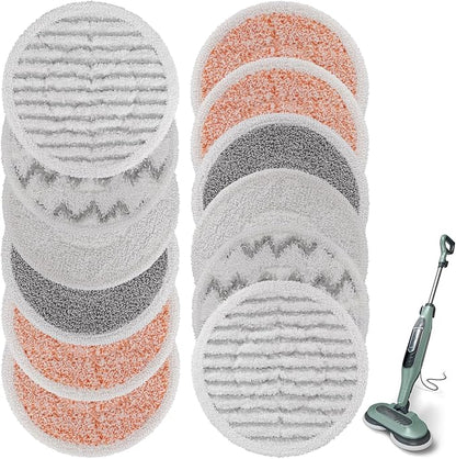 Pads for Shark Steam Scrub Mop: 12 Pack Spin Mop Refills Fit for Shark S7000 S7001 S7000C S7201 S7000AMZ S8201 S8001 Steam and Scrub Pads - Hard Floor Steam Mop Washable Pads S7001TGT