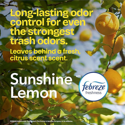 Glad ForceFlex MaxStrength LeakGuard Trash Bags, 13 Gal, Sunshine Lemon Scent, 90 Ct (Pack May Vary)