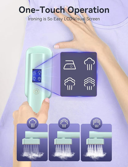 Steamer for Clothes,Sundu Portable 2-in-1 Travel Steamer&Iron,15s Fast Heat-up,100ml Water Tank,Ironing Gloves,25 Min Powerful Continuous Steam,1200W&4 Modes Light Steam Iron for Travel&Home(Green）