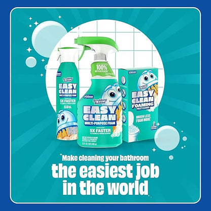 Scrubbing Bubbles Easy Clean Foaming Bleach-Free Bathroom All Purpose Cleaner, Fast-Acting Foam Cleans Limescale, Dirt and Grime on Showers, Sinks, Toilets, Tiles, Counters, & More, 32oz Spray, 2 Pack