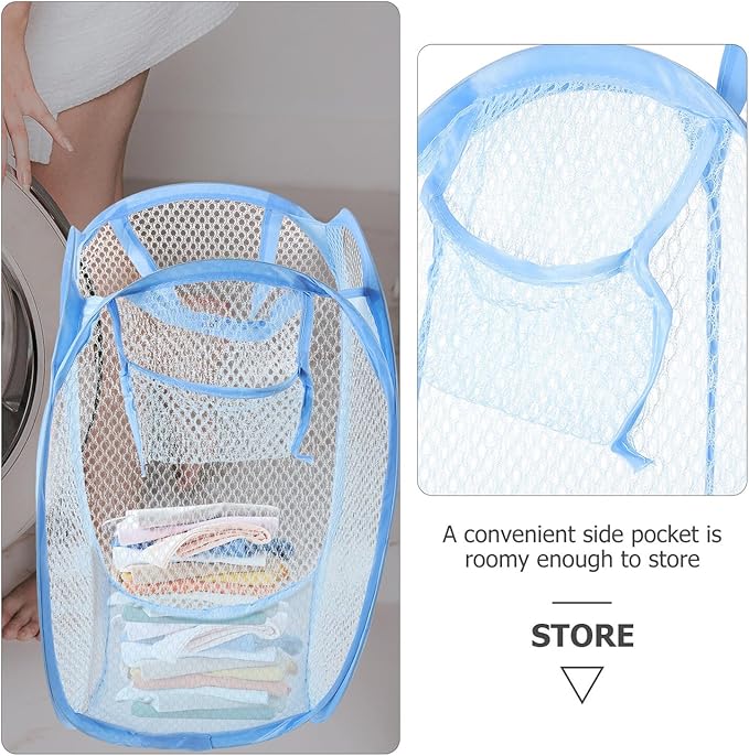 VICASKY Foldable Laundry Basket with Wire Frame Lightweight Mesh Hamper for Clothes and Storage College Dorm Organizer Random Color Random Color