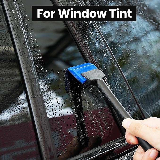 Small Wiper with 2 & 5IN Rubber Blades, Streak-Free Glass Squeegee for Window, Shower, Mirror, Car Tint Squeegee for Window Film Application