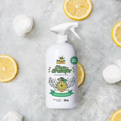 Clean Crusader Cold Pressed Lemon Oil All Purpose Cleaning Spray for Kitchen, Countertops, Floors and Bathroom - 24 oz - 1 Pack
