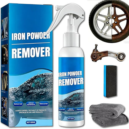 Multi-functional Quick-Acting Rust Removal Spray, Iron Powder Remover with Fast Penetration Formula, Safe for Car Paint, Wheels and Rims, Removes Rust, Iron Fallout and Oxidation (1pc)