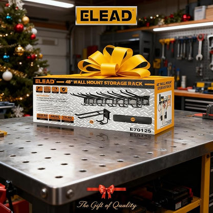 ELEAD 9-Pairs Heavy Duty Garage Tool Organizer Wall Mount Hooks, 48 Inches 730 lbs Garden Tool Organizer with Adjustable Hooks, Yard Tools Organizers for Garden, Yard, and Shed
