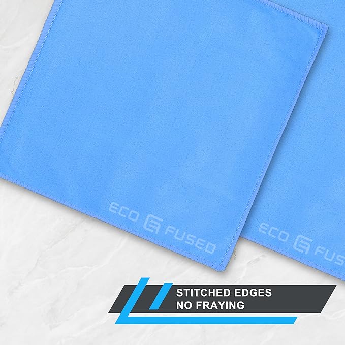Eco-Fused Microfiber Cleaning Cloths - 5 Pack - Double-Sided Cleaning Cloths - Microfiber and Suede Cloth for Smartphones, LCD TV, Tablets, Laptop Screens, Camera Lenses (Multi Color & Size)