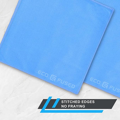 Eco-Fused Microfiber Cleaning Cloths - 5 Pack - Double-Sided Cleaning Cloths - Microfiber and Suede Cloth for Smartphones, LCD TV, Tablets, Laptop Screens, Camera Lenses (Multi Color & Size)