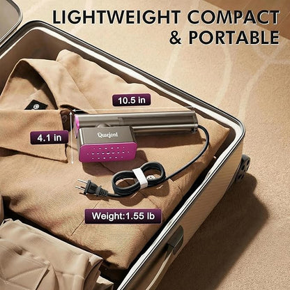 Travel Steamer for Clothes, 100V-240V Portable Iron, 15s Fast Heat Up, 2 in 1 Handheld Steamer & Iron, LED Display, 150ml Large Water Tank, Compact Travel Size Ideal for Worldwide & European Use