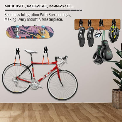 Garage Tool Storage Wall Hook Assortment Set: 15PCS Heavy Duty Large Hanger Garden Tool Organizer Ladder Bike Rack Yard Tool Holder Shed Shovel Metal Screw Organization Bicycle Steel Bracket, Orange