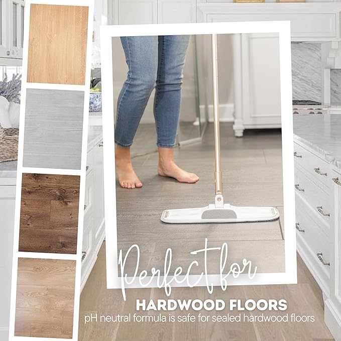 Quick Shine Hardwood Floor Luster-Polish 64oz-2pk Plant-Derived w/Carnauba Safer Choice, No PFAS, pH Neutral Ready to Use Formula w/Anti-Slip Technology Simply Squirt & Spread Made in USA