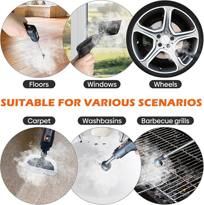 Steam Cleaner for Home & Car-Portable Handheld Steamer for Cleaning with 3-Level Handle, 15s Heat-Up, Large Tank, 16 Accessories - Clean Grease, Grout, Tile, Floor, Couch, Dirt, Furniture