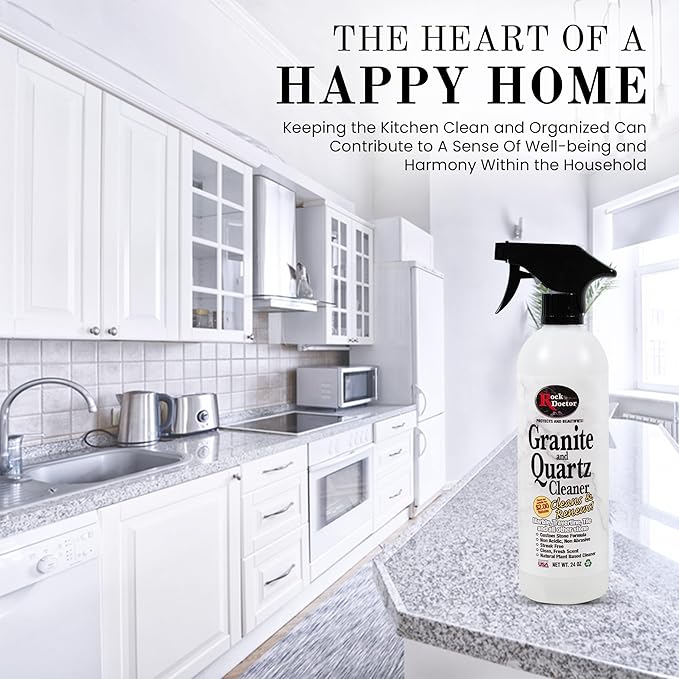 Rock Doctor Granite & Quartz Cleaner Spray 24 oz.Can, Cleans Tile, Marble, Kitchen Countertop, and Natural Stone Surfaces, Streak-Free Shine Pack of 2