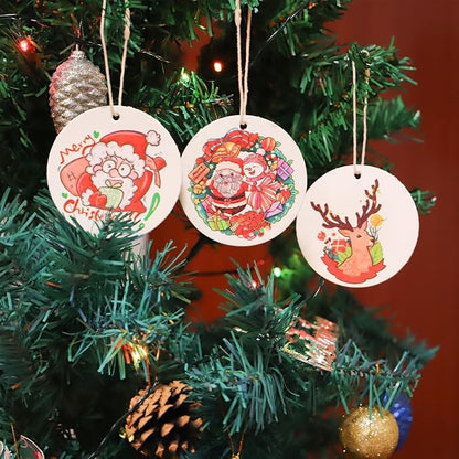 3 Pcs Biodegradable Wood Pulp Cellulose Compressed Cleaning Sponge Premium Kitchen Dishwashing Sponge Hanging Decorations for Christmas Tree Decorations, Kitchen, Bathroom and Surface Cleaning